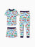 Pyjama de Noël/Halloween pour tout-petits/enfants Ensemble de pyjama 3 pièces en bambou Look 2 en 1 pour 4 saisons (coupe ajustée) Bleu clair