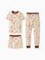 Pyjama de Noël/Halloween pour tout-petits/enfants Ensemble de pyjama 3 pièces en bambou Look 2 en 1 pour 4 saisons (coupe ajustée) Abricot