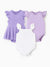 Bamboo Baby Girl Solid Color 3-Piece Rompers Set Purple