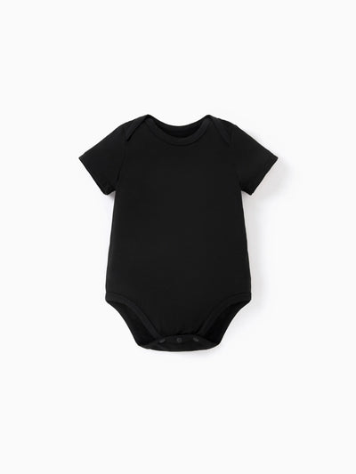 Mono informal de bambú para bebé niño/niña, color negro