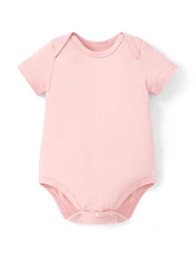 Barboteuse décontractée en bambou pour bébé garçon/fille, rose