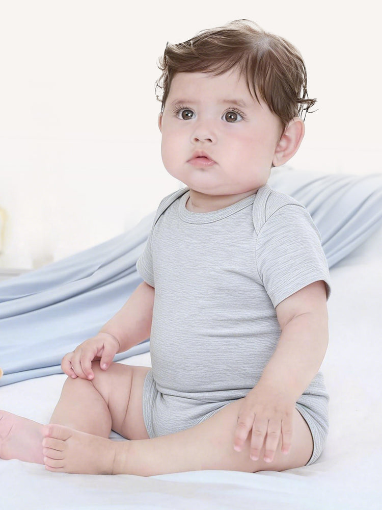 Mono informal de bambú para bebé niño/niña gris