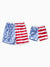 Independence Day 4th of July Daddy & Son Patriotic Swimwear Stars and Stripes Board Shorts Blue