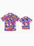 Daddy & Son Hawaiian Outfits Tropical Floral Print Vacation Clothes Short-sleeve Shirts Summer Beachwear Set Navy