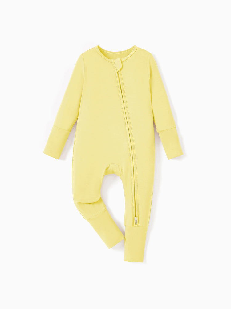Kids Baby / Girl Bamboo Pajamas With Childlike Print (Snug-Fitting) Yellow