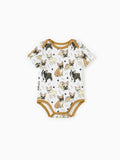 Bamboo Baby Boy/Girl Cute Animal Printed Bodysuit Khaki