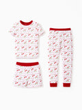 Toddler / Kids Christmas / Halloween Pajamas 3-Piece Bamboo Pajama Set 2-in-1 Look for 4 Seasons (Snug-Fitting) Red