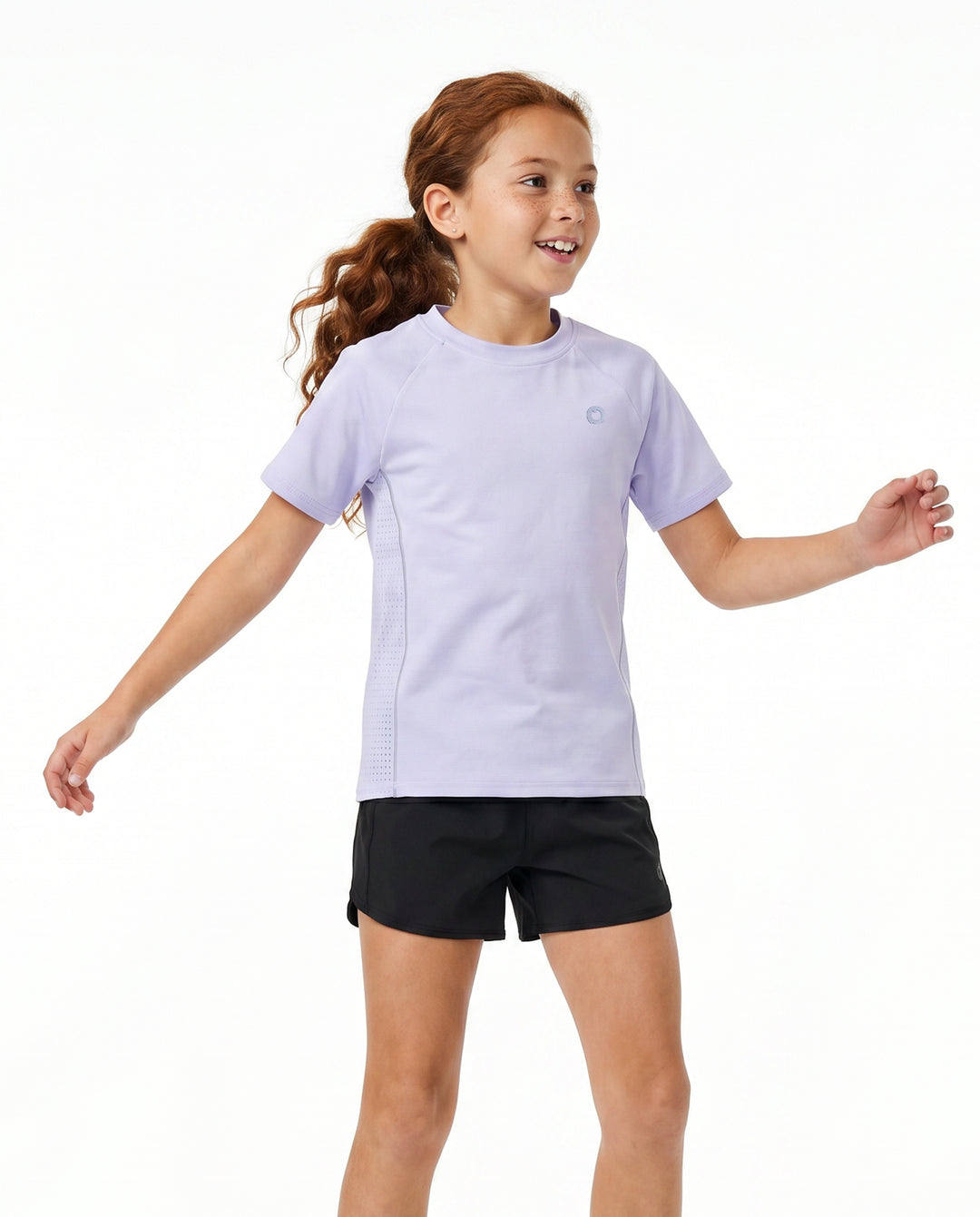 PatPat Rapidair activewear Kids Boy/Girl Athletic Quick-Dry & Instant-Cooling UPF 100+ Rash Guard T-Shirt Light Purple