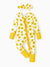 Bamboo Baby Boy/Girl Animal Printed 2-Way Zipper Anti Slip Long-sleeve Footie with Hairband Yellow