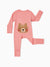 Bamboo Baby Boy / Girl Childlike Animal Pattern 2-way Zipper Footie Orange red