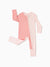 Bamboo Baby Boy / Girl Color Block 2-Way Zipper Anti Slip Long Sleeve Rompers Pink