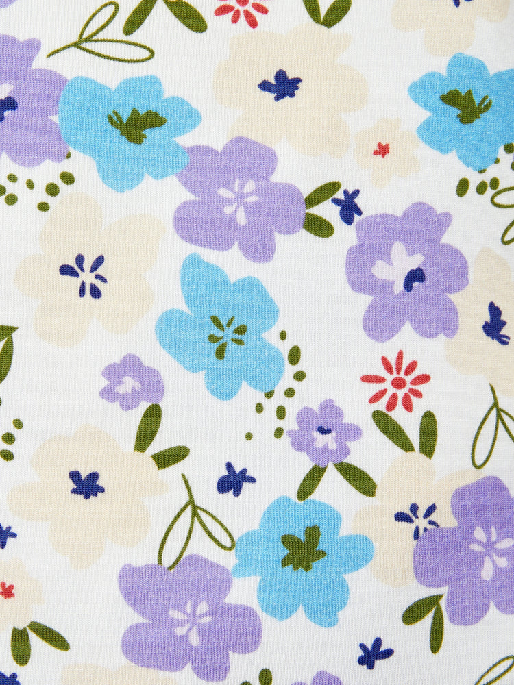 Bamboo Baby Bodysuits 2-piece Flora Long Sleeve Rompers for Baby Girls Infant Purple