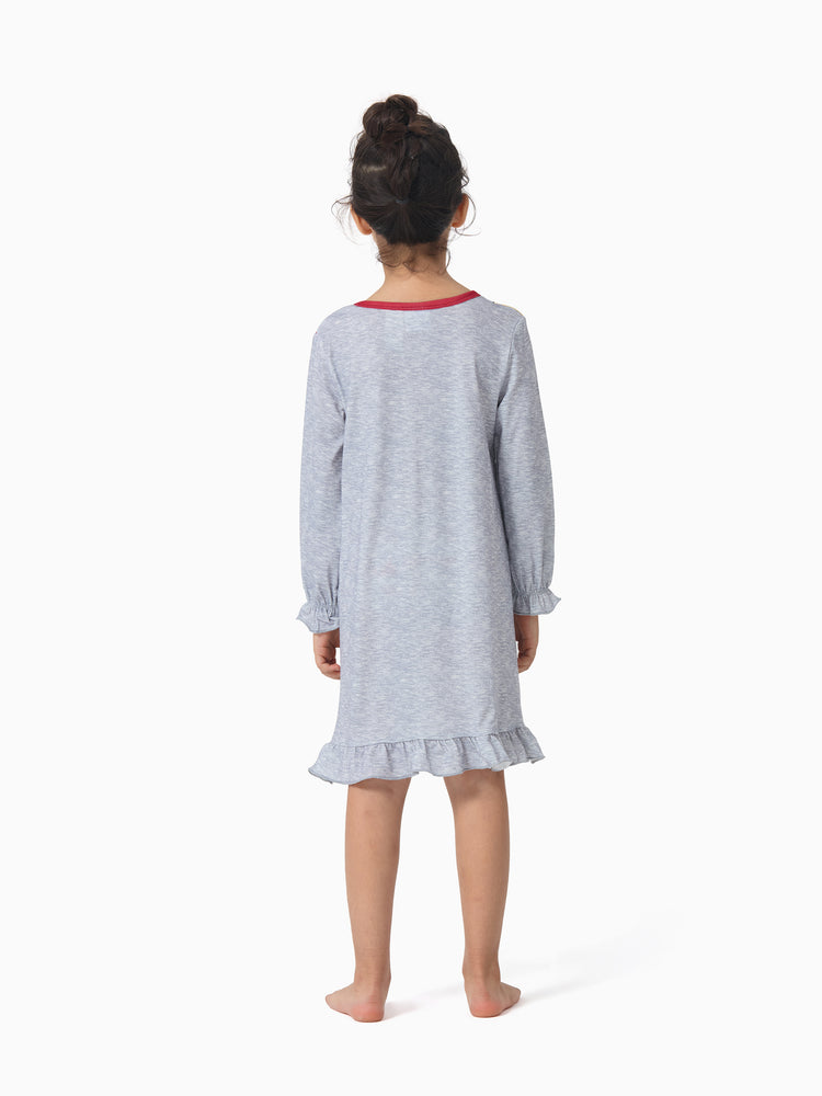 Harry Potter Kind Mädchen Rüschen Rand Pyjamas Nachthemd hellgrau