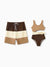 Daddy & Daughter Color Block Swimsuits Summer Beach Vacation Swimwear Coffee