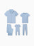 Mommy & me Bamboo Pajamas Soft Bamboo Viscose PJs for Men Women Kids Toddler Baby, Classic Blue Short-sleeve Sleepwear with Button-Down Shirt and Pants Blue grey