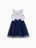 Toddler/Kid Girl Sunny Days Palm Print Cotton Dress, Perfect for Summer Vacations & Family Outings Tibetan Blue