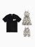 Daddy & Daughter Paisley Print Outfits Sleeveless Spaghetti Strap Dress & Cotton T-Shirt for Mom, Dad, & Kids Perfect for Family Outings & Photos Black