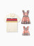 Daddy & Daughter Casual Outfit Colorblock Polo Collar T-shirt or Floral Print Flutter Sleeveless Dress Set Orange red