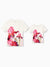 Daddy & Son Casual Outfit Floral Print T-shirt or Halter Dress Summer Set for Vacation Apricot