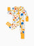 Bamboo Baby Boy/Girl Cartoon Printed 2-Way Zip Onesies Anti Slip Long-sleeve Footie Yellow