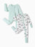 Bamboo Baby Boy/Girl 2-Pack Cute Animal Long Sleeve Romper 2-Way Zip Anti Slip Footie Pale Green