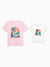 Mommy & me "Family Vacation" Graphic Cotton Tees Tropical Surf Print T-Shirt Multi-color