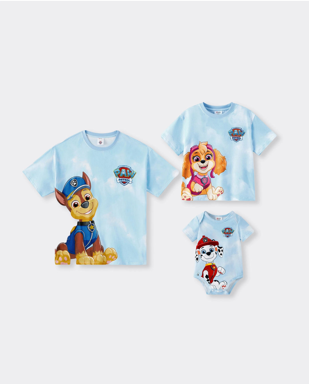 PAW Patrol Daddy & Daughter Casual Tie-dye Printed Tee Multi-color