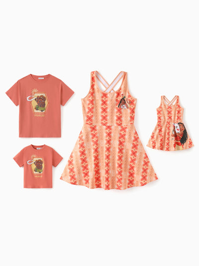 Disney Princess Matching Family Moana Sporty Dress/ Cotton Top Orange