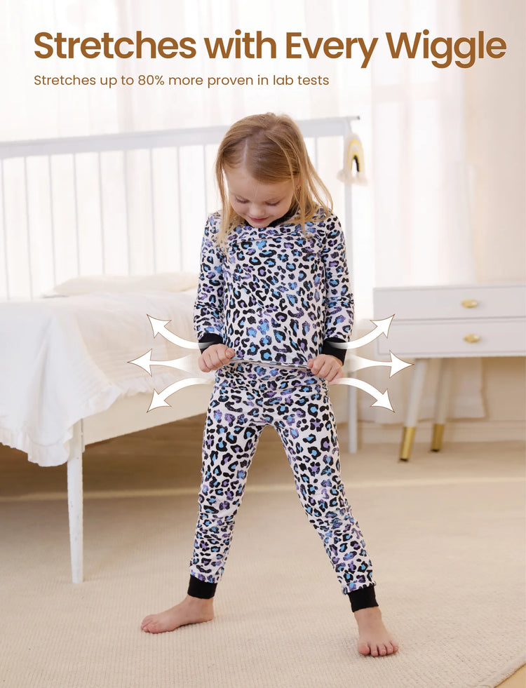 Kleinkind / Kinder 2-teiliger Pyjama aus Bio-Baumwolle mit kindlichem Print Eng anliegende Pyjamas für Mädchen / Jungen schwarz