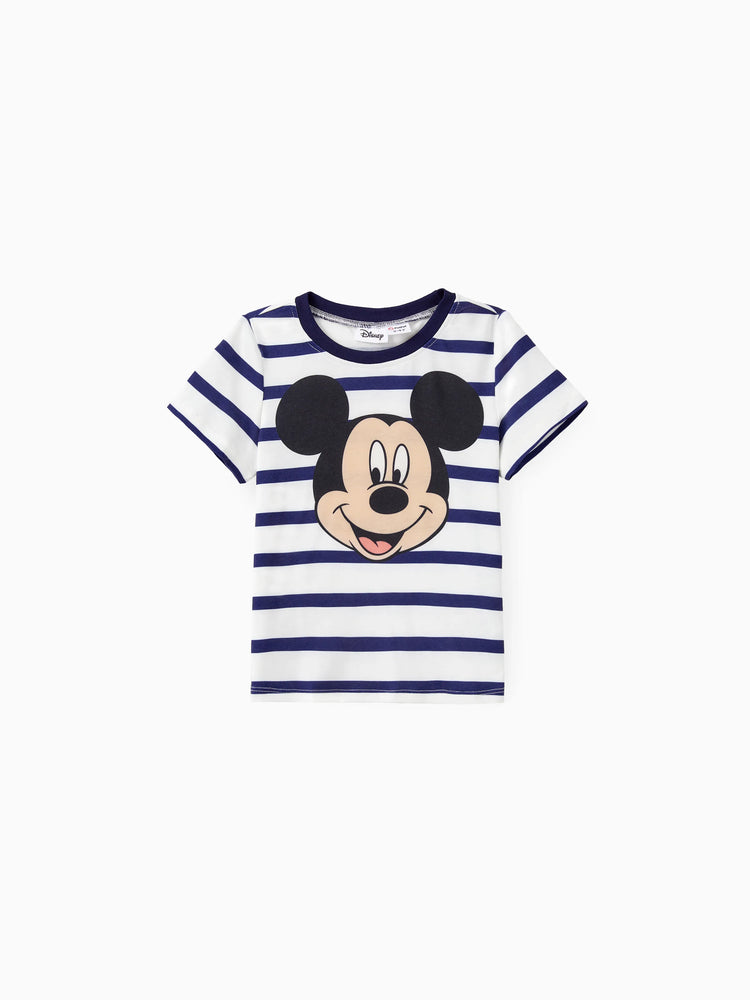 Ensembles de robes et t-shirts assortis à manches courtes Naia™ à rayures et imprimés de personnages Disney Mickey et ses amis
