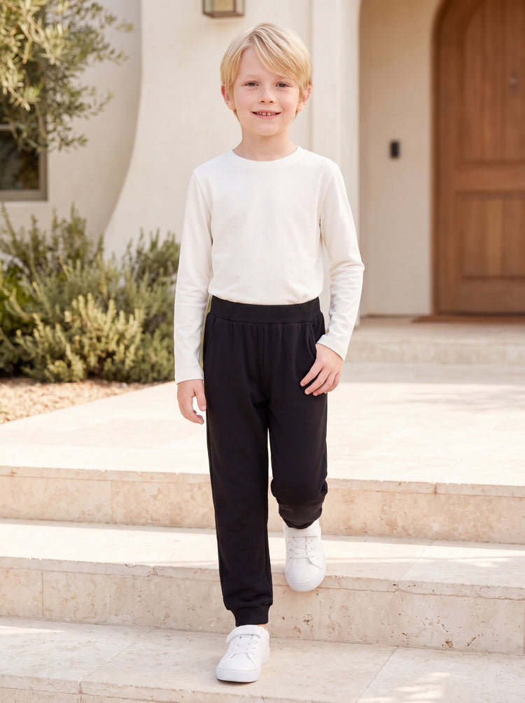 Toddler/Kids Unisex Solid Jogger Pants Black