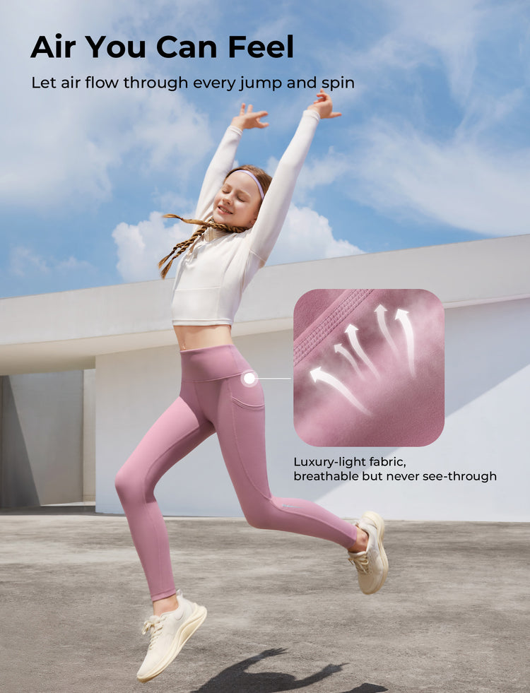 Leggings de yoga taille haute pour fille, couleur unie, avec chouchou assorti offert, violet