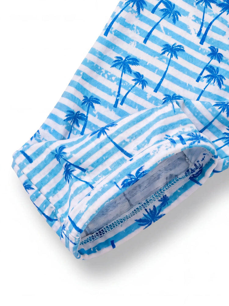 Ocean Vibes Baby Boy Palm Tree Shorts Set Blue