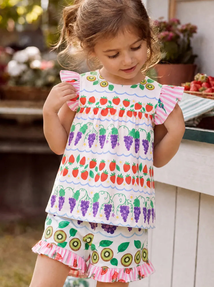 Fresh Market Toddler Girl Fruity Top & Shorts Set Multi-color