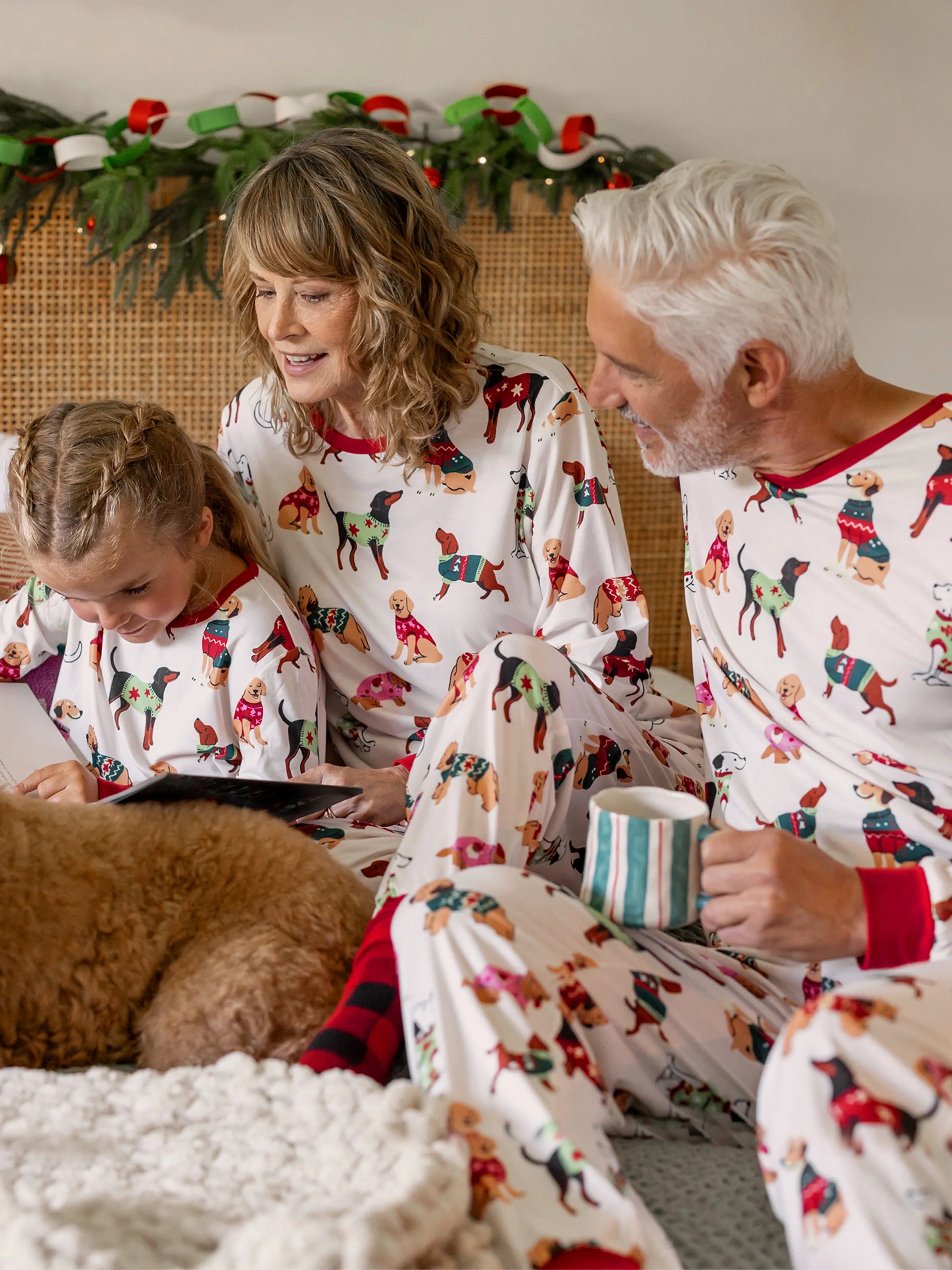 Christmas Matching Family Pajamas Set Various Dog Print PJS with