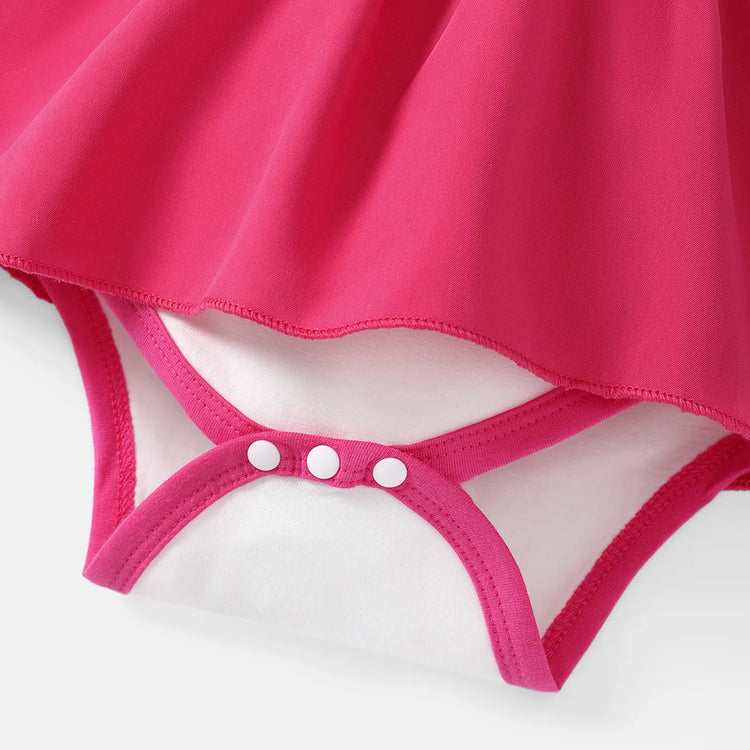 Barboteuse débardeur avec ceinture et imprimé lettres Barbie Maman et Moi, blanche