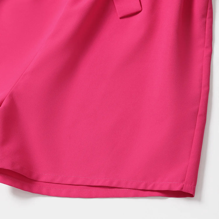 Barboteuse débardeur avec ceinture et imprimé lettres Barbie Maman et Moi, blanche