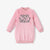 Toddler Girl Letter Embroidered Fleece Mock Neck Long-sleeve Pink Sweatshirt Dress Pink