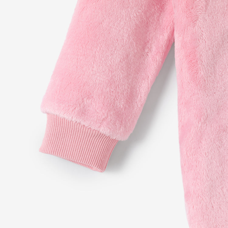 kleinkind mädchen buchstabe bestickt fleece mock neck langarm rosa sweatshirt kleid rosa