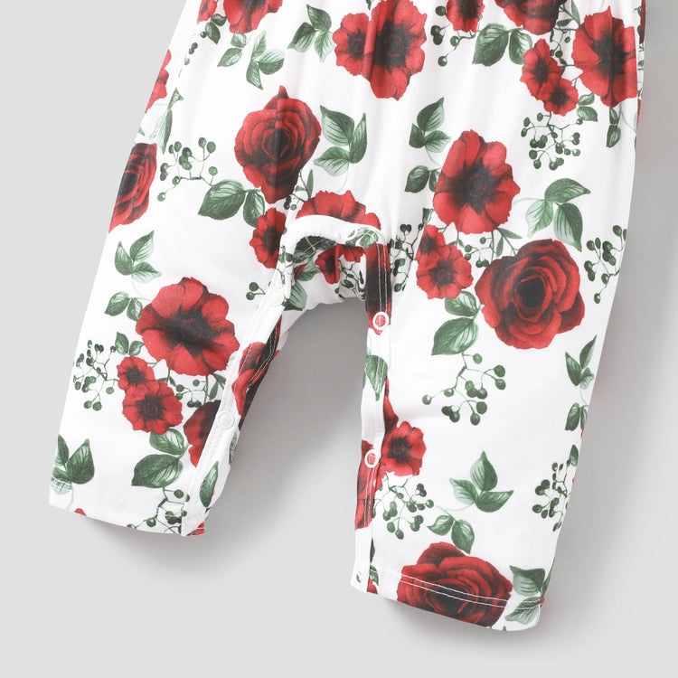 Ropa para bebé niña Mono estampado floral ROJOBLANCO