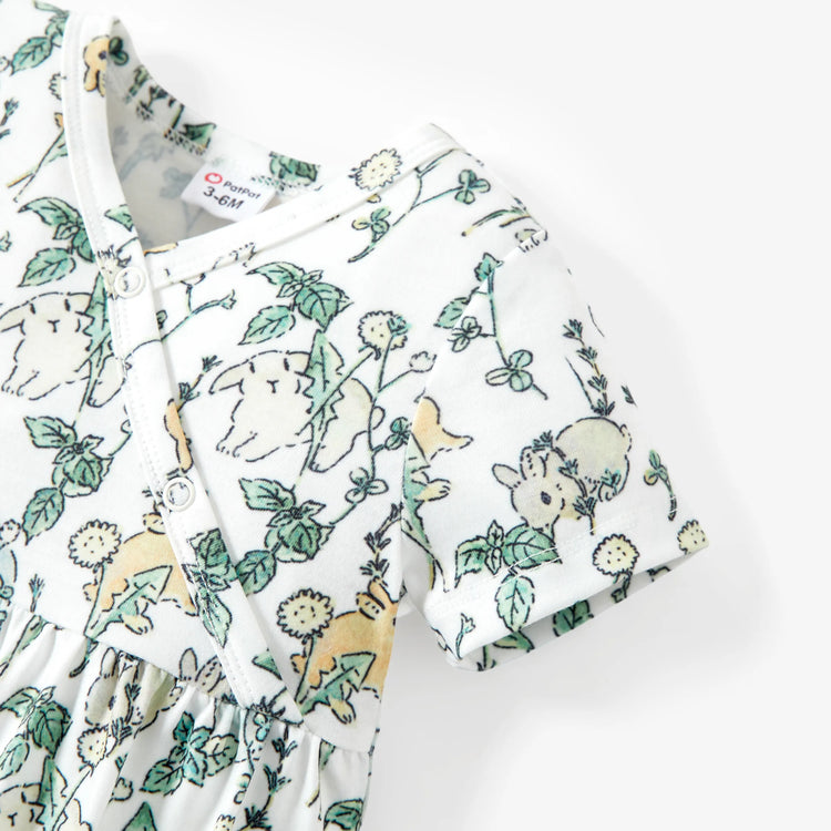 Vêtements pour bébé fille Combinaison à imprimé floral Bloc de couleur