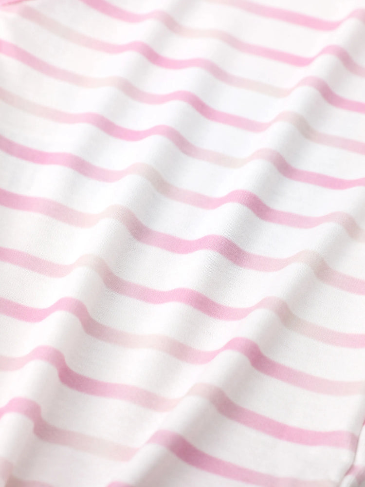 Disney Stitch Baby Girl 2pcs Naia? Character Striped Print Long-sleeve Romper with Pants Set Pink