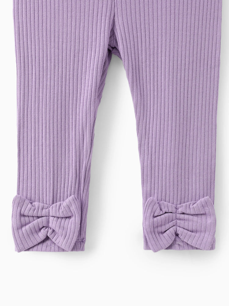 Ensemble 2 pièces pour bébé fille, joli ensemble à manches flottantes et grandes fleurs
 Violet clair