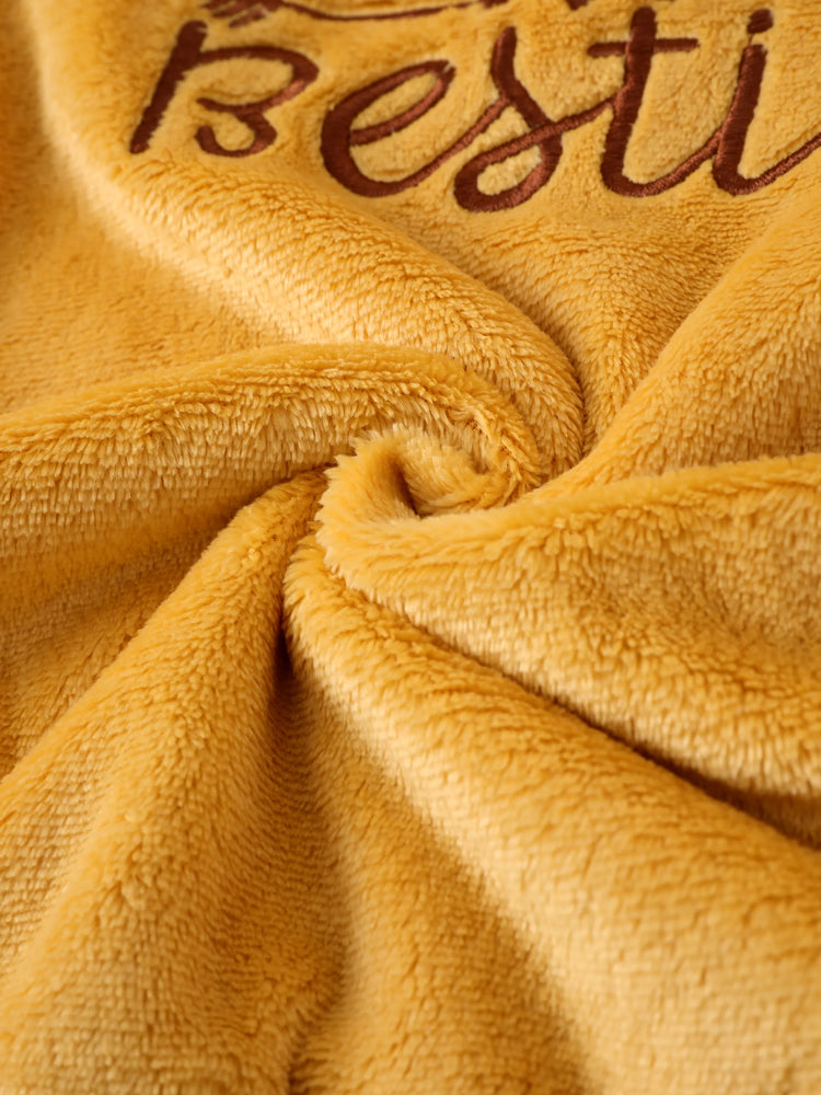 Toddler Girl Letter Embroidered Fleece Mock Neck Long-sleeve Pink Sweatshirt Dress Ginger-2