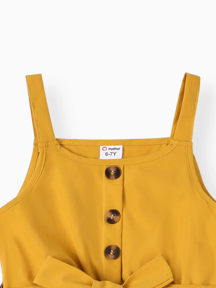 Robe bohème à imprimé ethnique colorblock jaune pour fille