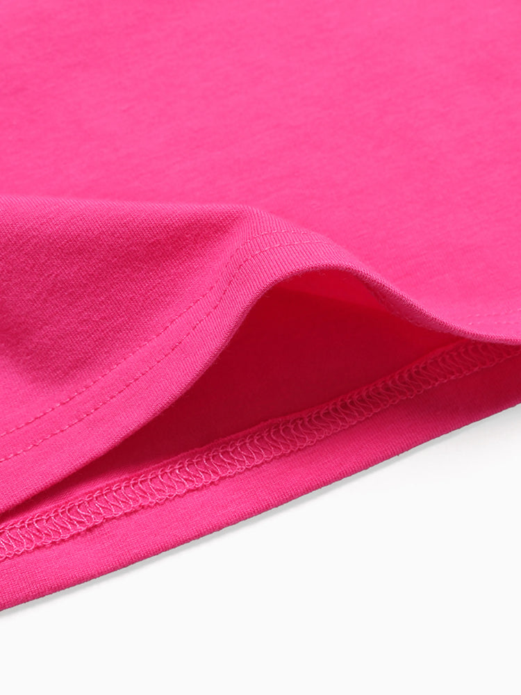 Conjunto de 2 piezas de camiseta de algodón y pantalones cortos elásticos con estampado de corazón de Skye para niña pequeña de la Patrulla Canina Roseo