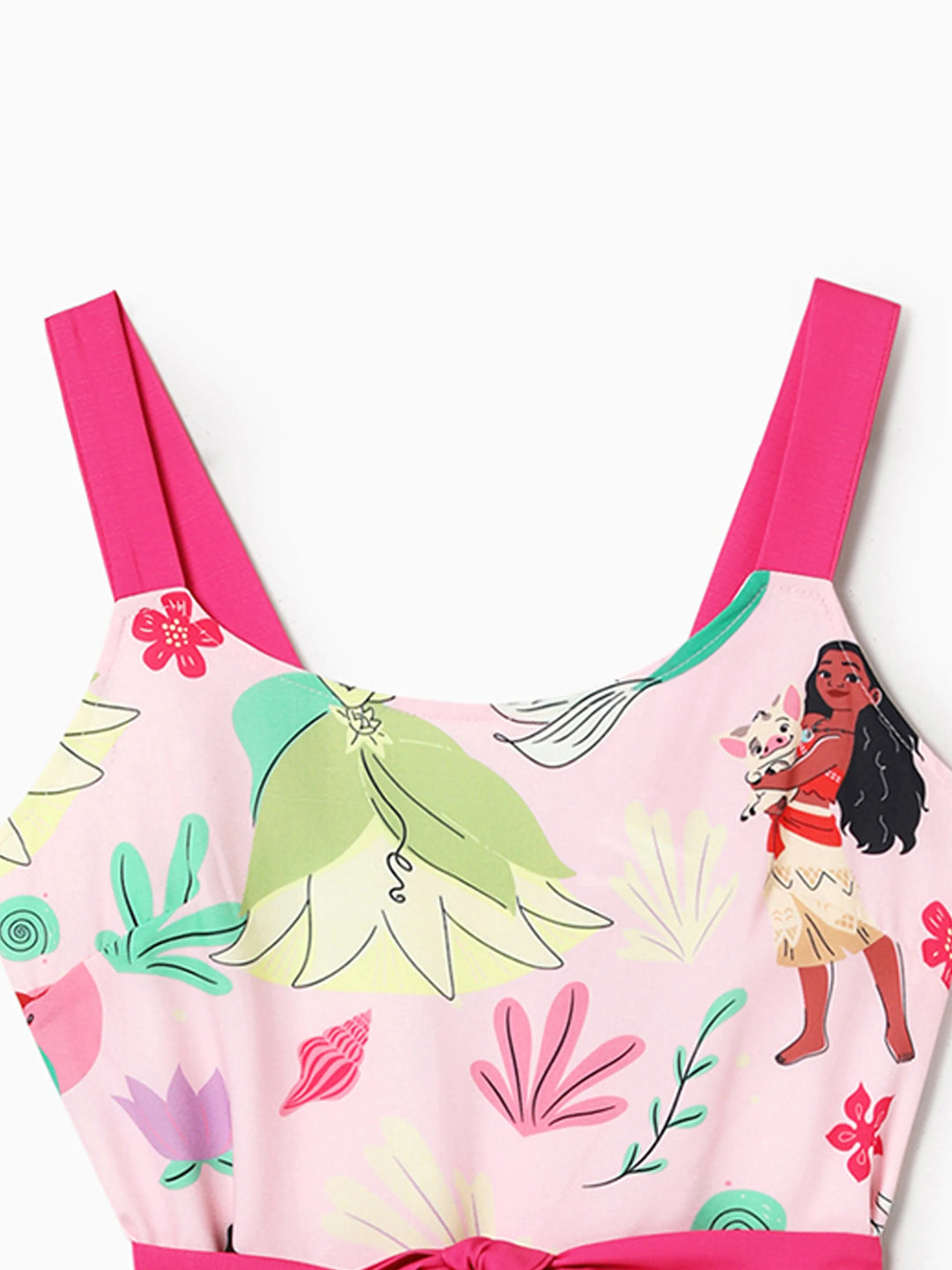 Robe imprimée florale Disney Princess Mommy and Me Moana/Tiana et personnage rose