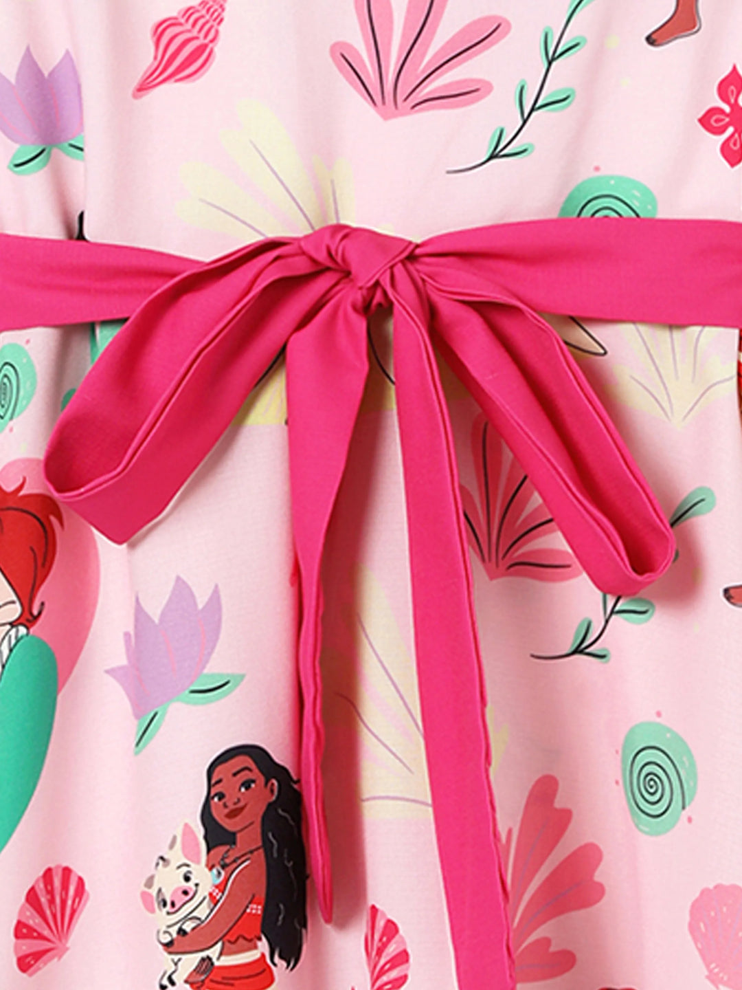 Robe imprimée florale Disney Princess Mommy and Me Moana/Tiana et personnage rose