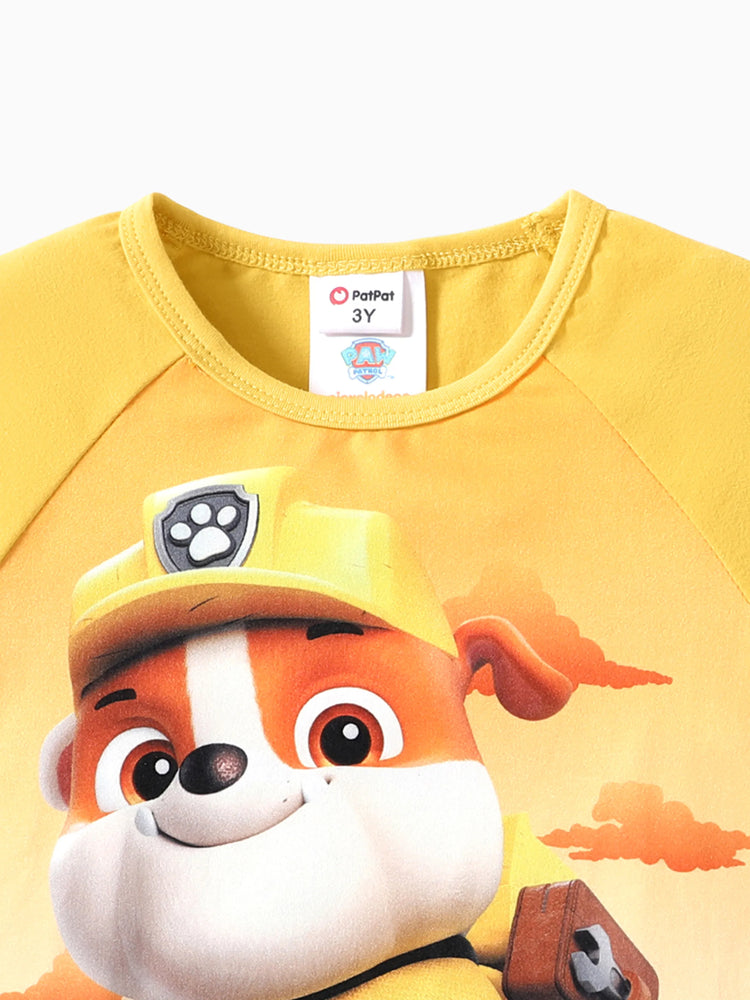 Paw Patrol Toddler Boy/Girl 2pcs Rybbke Character Print Cotton T-shirt with Shorts Sporty Set KHAKI-