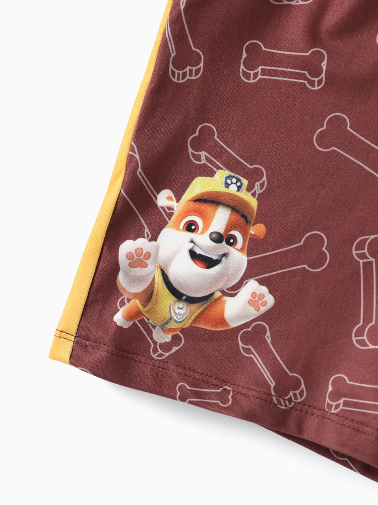 Paw Patrol Toddler Boy/Girl 2pcs Rybbke Character Print Cotton T-shirt with Shorts Sporty Set KHAKI-